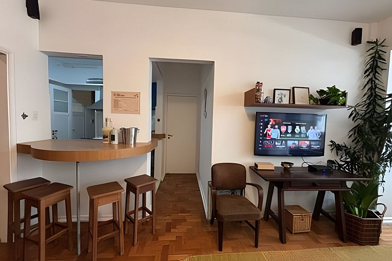 Copa, 3 quartos, suite, praia a 10 min a pé