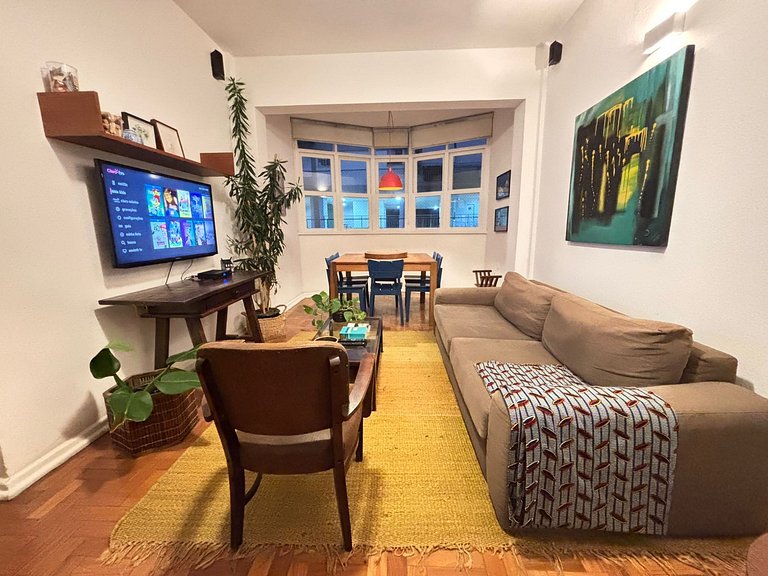 Copa, 3 quartos, suite, praia a 10 min a pé